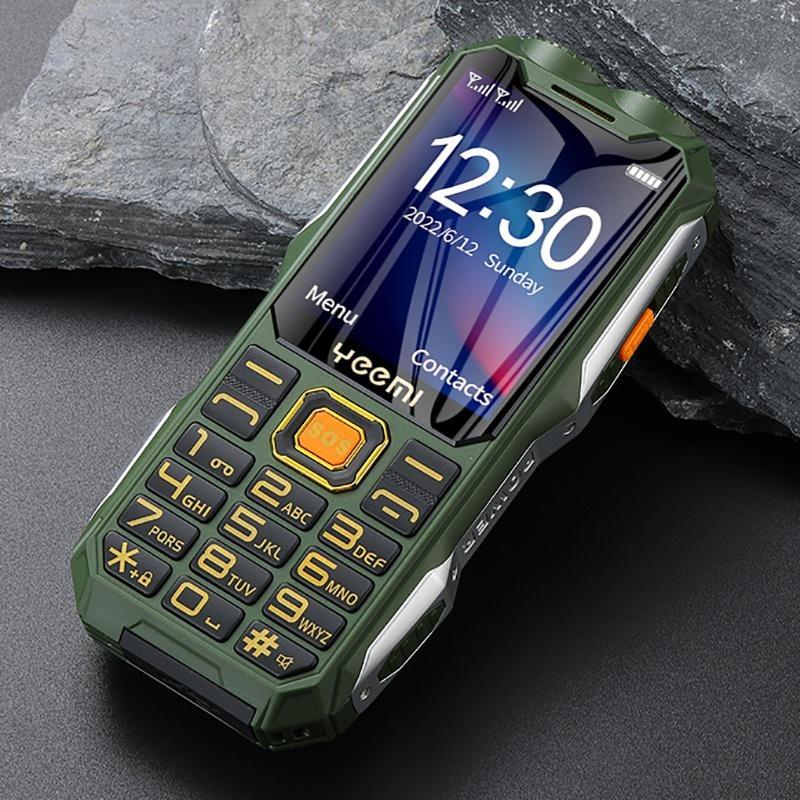YEEMI Q8 2G GSM прочный телефон с большой батареей, двумя фонариками, 2,4-дюймовым HD-экраном, двумя SIM-картами, большими кнопками
