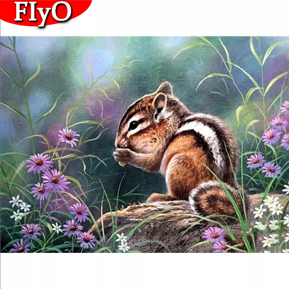 5D DIY Полный дрель Алмазная картина Белка Рукоделие Ремесленная Алмазная вышивка Животное Вышивка крестиком Декор для дома