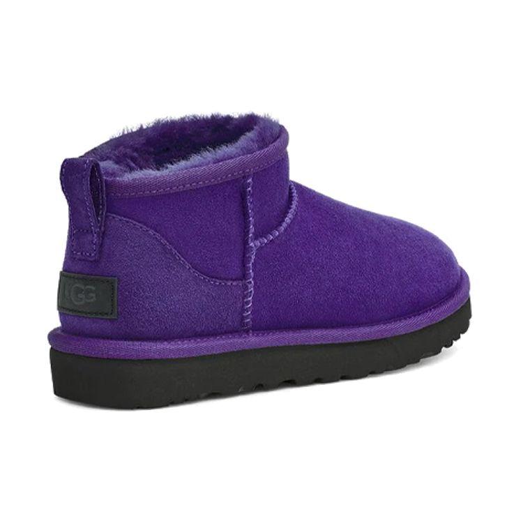 UGG Классические ультрамини-сапоги из овчины, теплые, нескользящие, удобные, повседневные, плюшевые, женские, зимние, фиолетовые, 1116109-VNGH