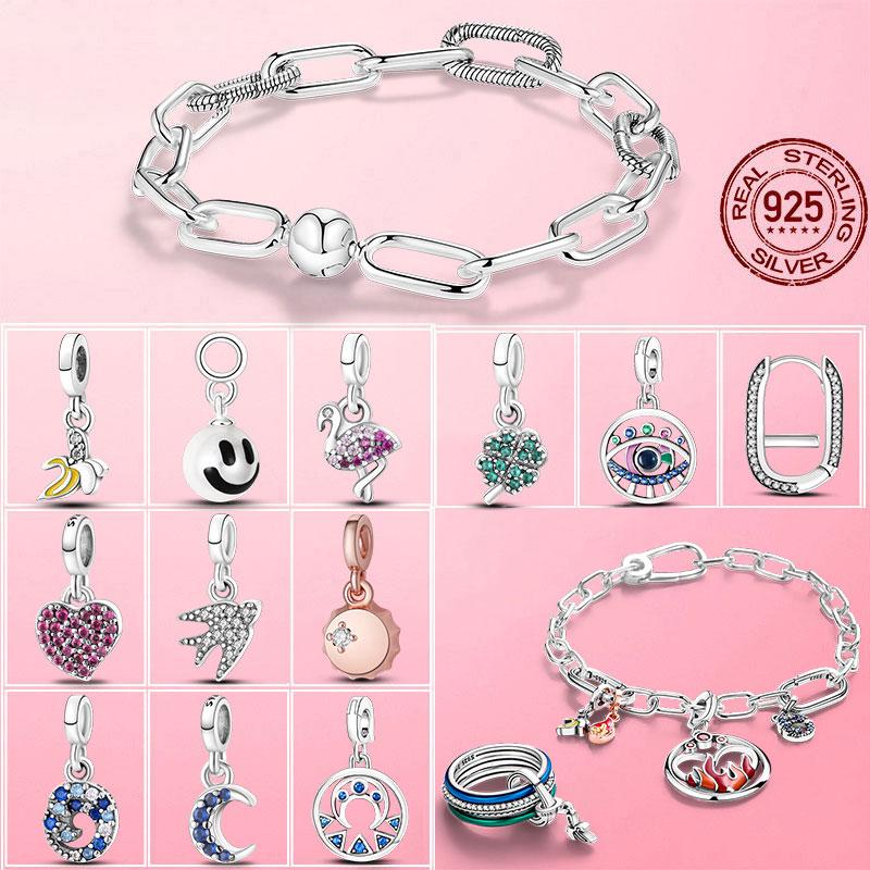 925 Silver My Love Starfish Flamingo Pendant Charms Fit Original Original Me Bracelet DIY Bead Jewelry For Women