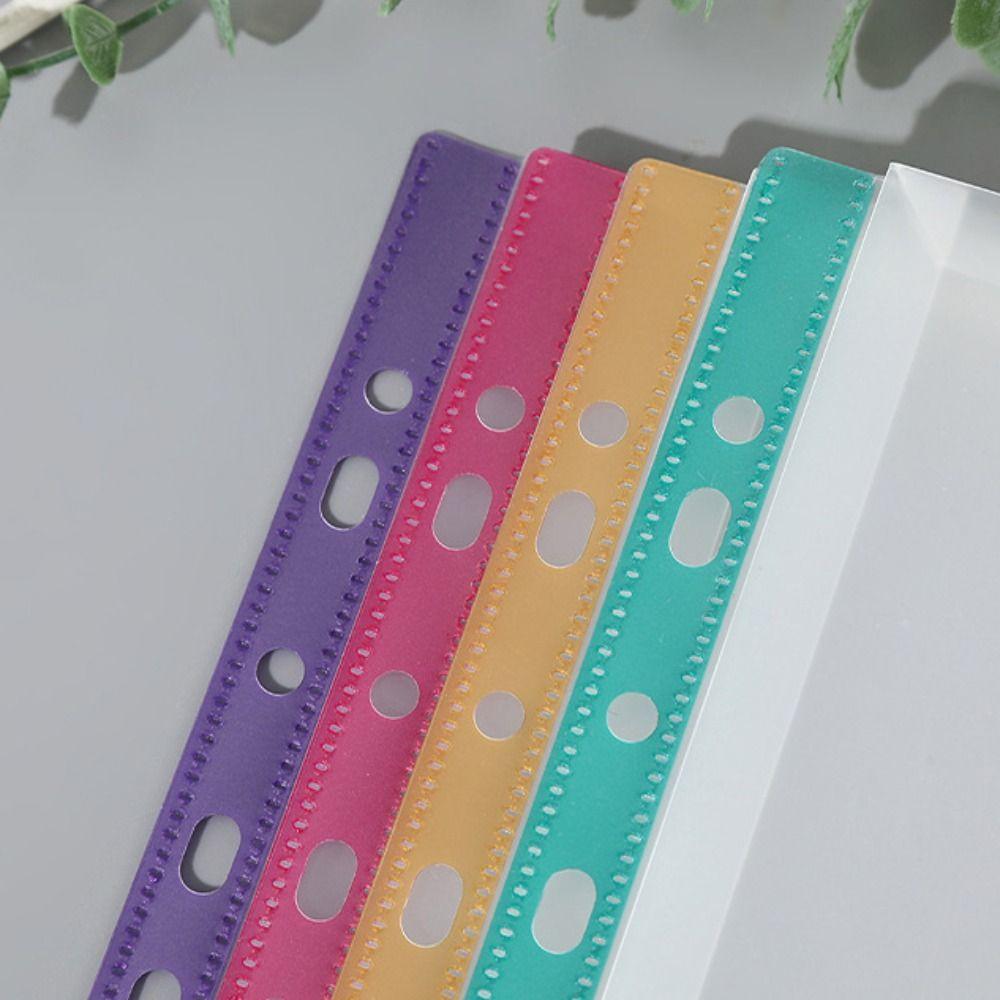 6 Pcs PP Binder Folders A4 Punched Pockets Perfect Label Loose-Leaf School