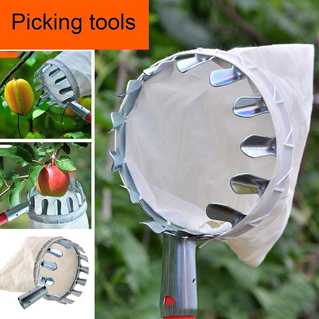 Garden Fruit Picker Fruit Picker Fruit Picker Fruit Picker Stainless Steel Connecting Rod Pick Apple Plums High-altitude Picker