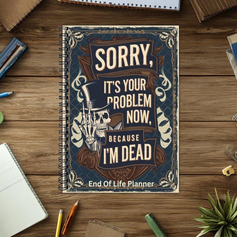 Customizable Spiral Notebook Thoughtful End Life Planning Laminated Cover Gift End-of-Life Care Family Guidance A5 Size CMYK