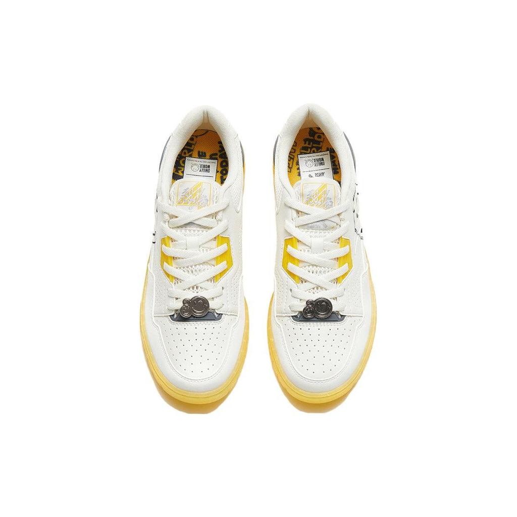 Anta Кроссовки Life Series Flame 4.0 с защитой от скольжения, прочные, низкие, женские, для скейтбординга, белые, желтые, 122328081-7