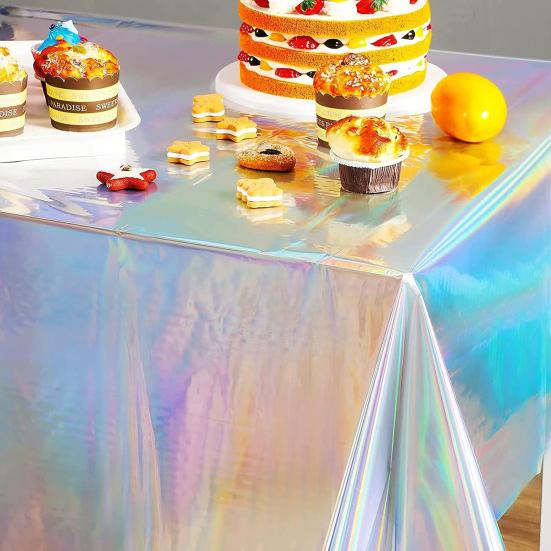 3 шт. блестящая скатерть голографическая водонепроницаемая скатерть прямоугольная дискотека скатерть Декор для дня рождения