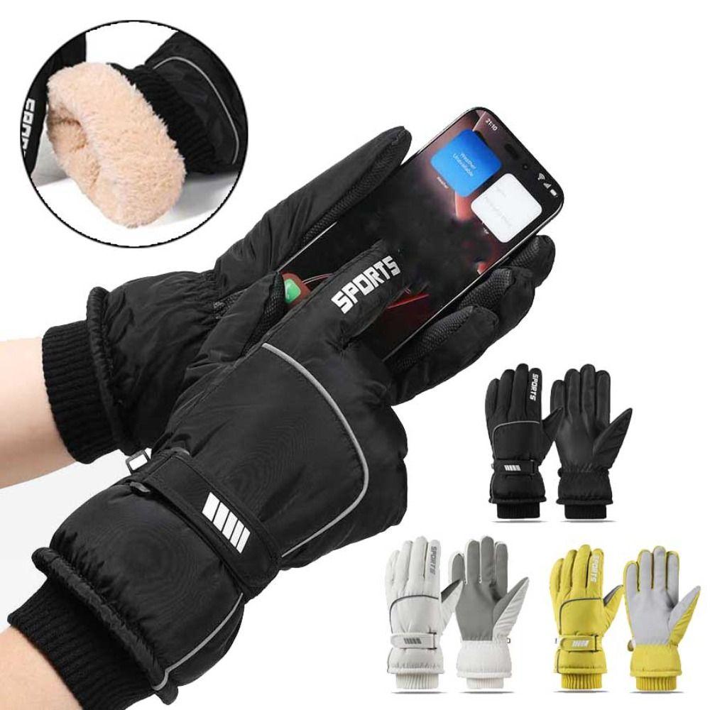 Oxford Winter Warm Gloves Pu Plus Velvet Thick Gloves New Cycling Warm Cotton Gloves  Man