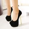 Heels Thin Heel Waterproof Table Black High Heels Red Single Shoes Women's Thick Sole Shallow Mouth Large Size Women's Shoes Fashion
