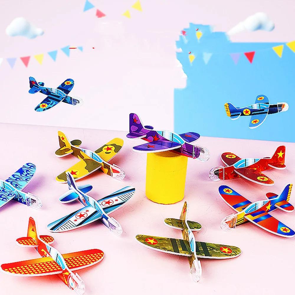 10 шт. Мини DIY Ручные Запускаемые Планеры Самолетики Из Пенопласта Игровые Игрушки Для Детей Подарки на День Рождения Наполнители для Baby Shower Подарок