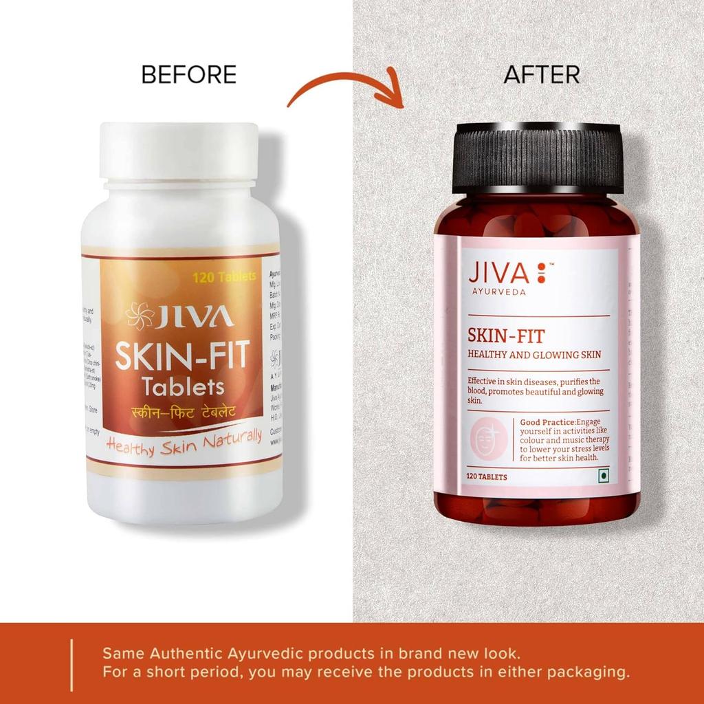 Аюрведические таблетки Jiva Skin-Fit для очищения крови 500 г 120 таблеток Упаковка из 4 штук для здоровой кожи и естественного сияния