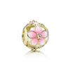 NEW Sparkling DIY Gold Serise Plating Flower Charm Clip Paw Heart Family Bead Fit European Silver Bracelet Jewelry Gift