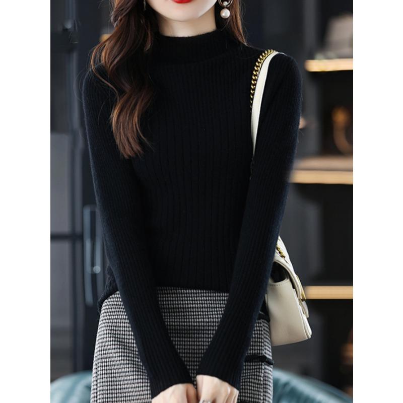 Осенне-зимний женский свитер, трикотажный модный верх, трикотажная рубашка с длинными рукавами