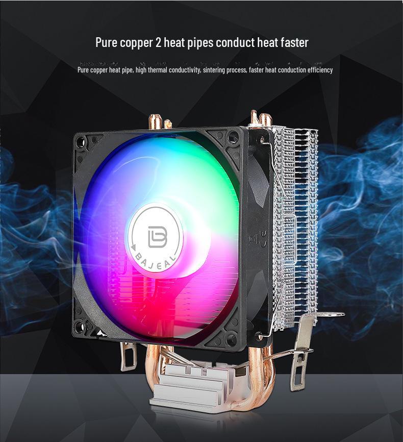Бесшумный кулер для процессора Frost Dual Heat Pipe с вентилятором Luminous для настольных компьютеров AMD и Intel 1151/1155/2011