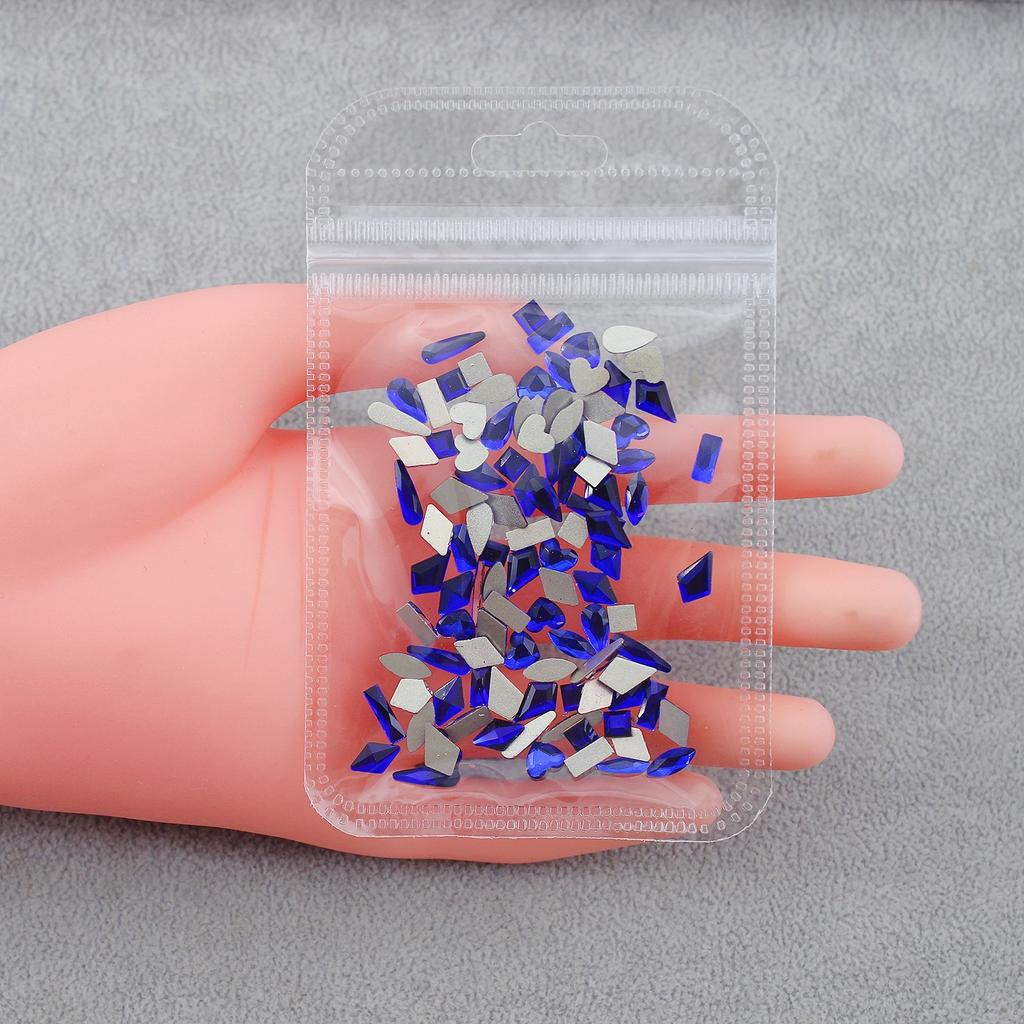 Yiwu Nail Art Diamond Mixed Mini Small Nail Art Flat Bottom Special-Shaped Diamond Mixed K9 Champagne Nail Art Jewelry