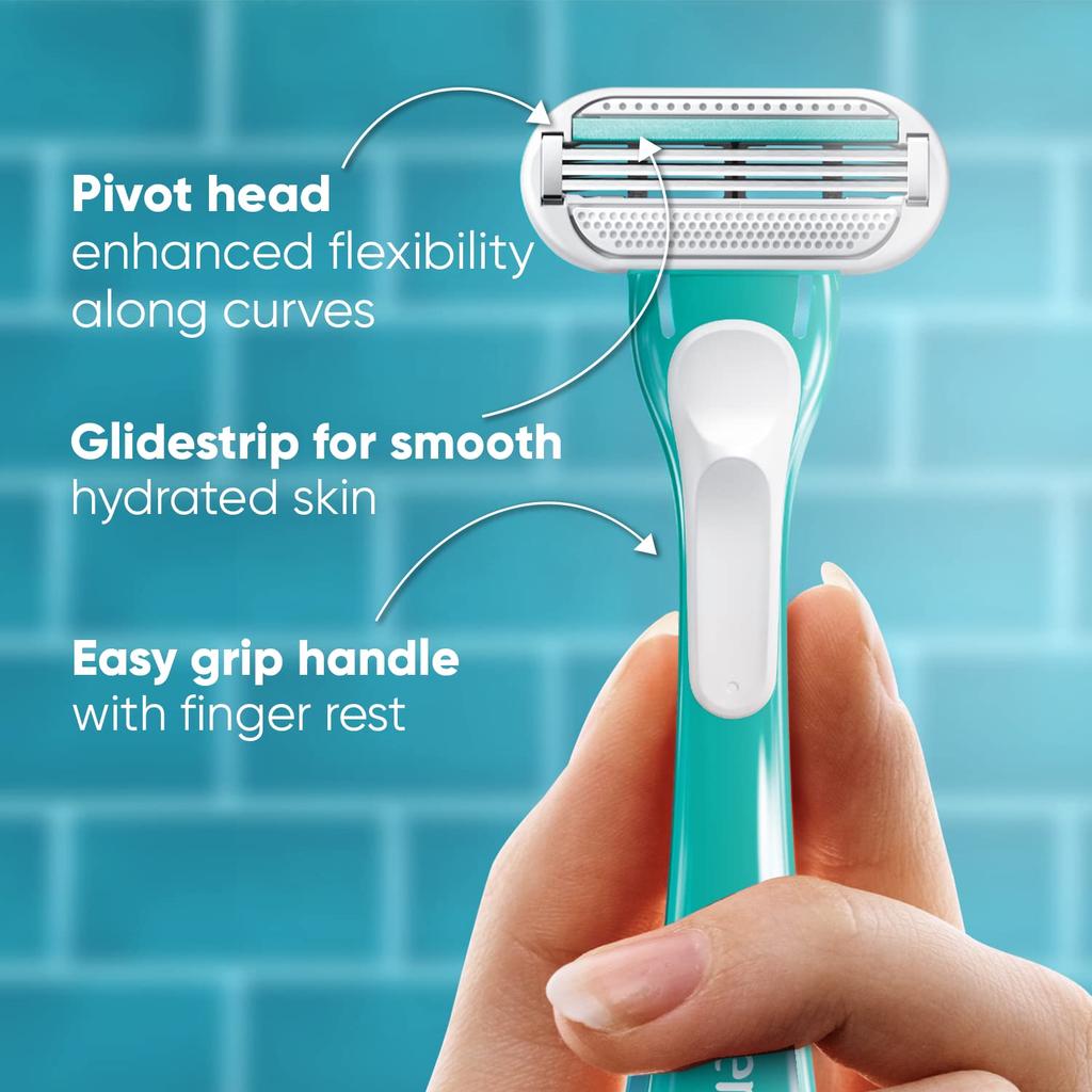 Gillette Venus Skin Love With Skin Essence | Womens Razor For Hair Removal- Pack Of 1, Green