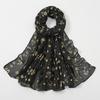 Korean Style Luxury Women Spring And Summer Metallic Daisy Flower Long Scarves Pashmina Female Shawl Hijab