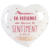 [Q9321] - White 'Mom' Heart Ceramic Jewelry Box (Mom, Your Presence Gives Me the Feeling of Being Unique) - 10x9. 5x4. 6cm