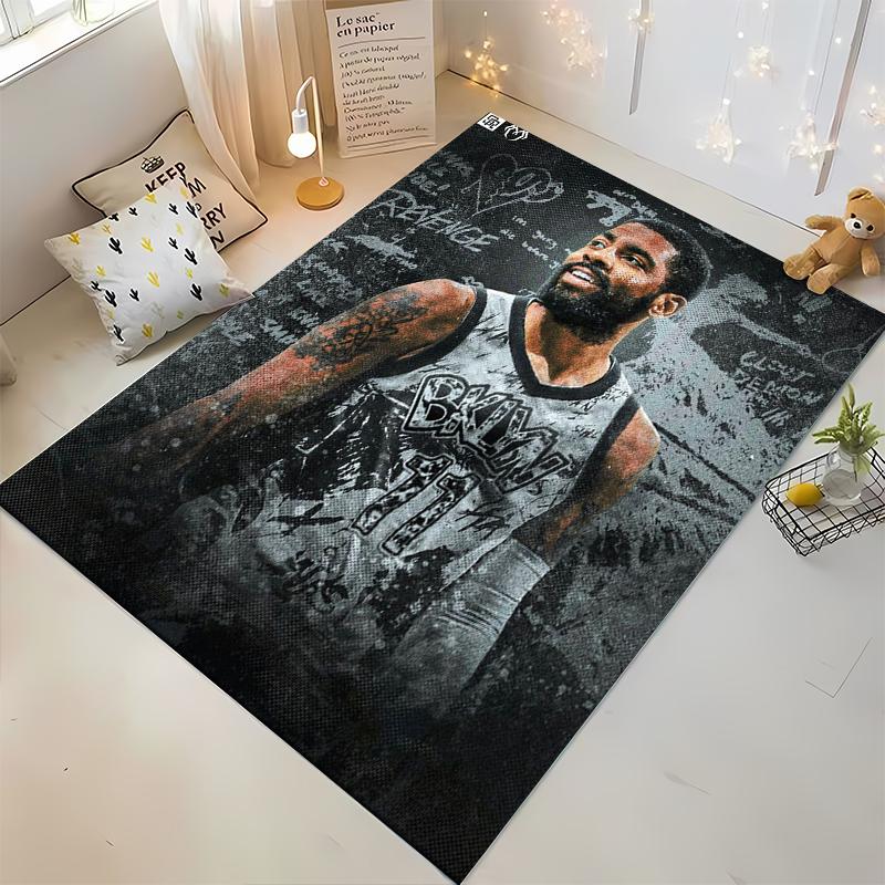 "Brooklyn Basketball Player Art Rug - Non-slip rug suitable for living room and bedroom sofas."