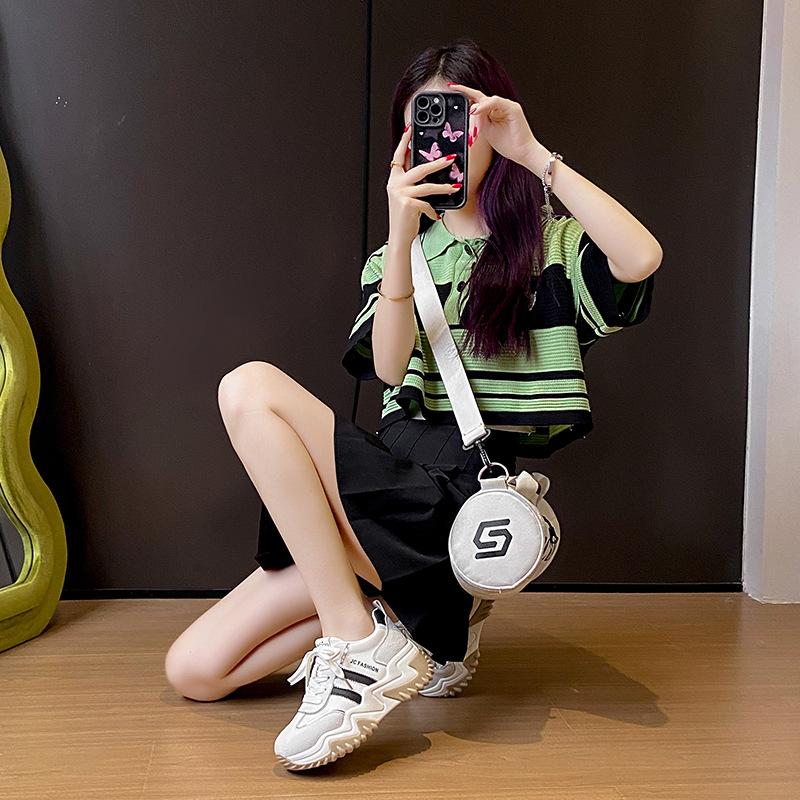 Корейская версия новых женских кроссовок для пап, весенние студенческие спортивные кроссовки для бега, повседневная обувь на высокой толстой подошве