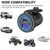 Universal Vehicle USB Charger 12V-24V, 65W PD + QC3.0 Fast Charging Port for Marine, RV, Boat, Motorcycle with LED Display