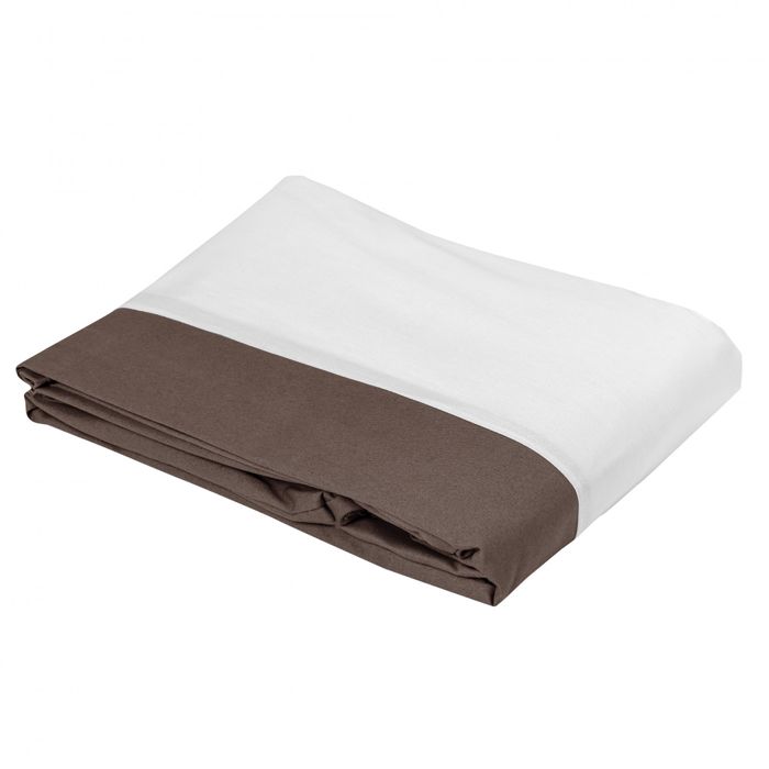 Cache Sommier à Volant Uni Taupe 180x200 cm