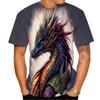Dragon Floral 3D Print T-Shirts Men Fashion O-Neck Short Sleeve T Shirt Oversized Harajuku Y2k Tops Tees Men Clothing