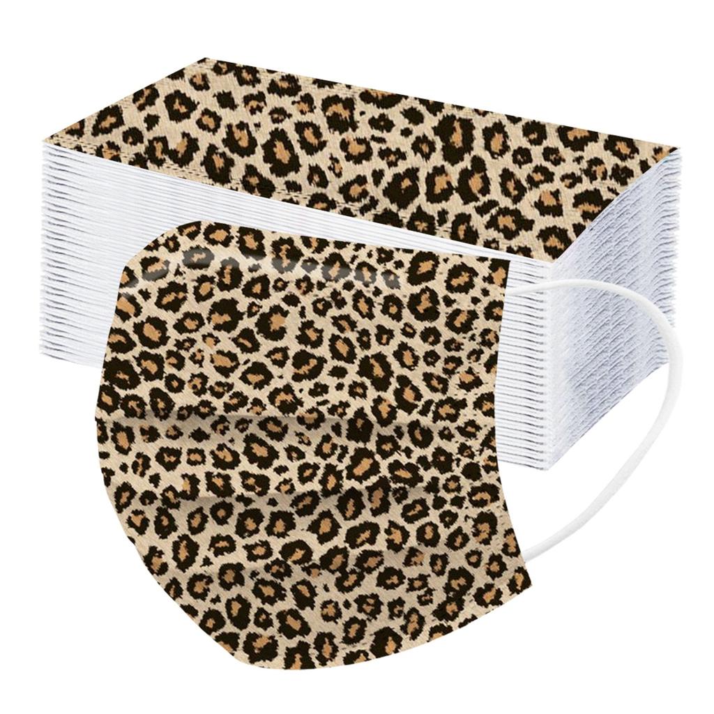 Трехслойная одноразовая пыленепроницаемая защитная маска с леопардовым принтом для взрослых