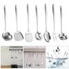 Set of 7 Stainless Steel Kitchen Utensil Set Essential Cooking Tool Slotted Tuner Serving Spoon Cooking Kitchen Utensils