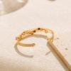 Copper Plated 18k Gold Open Geometric Bangle Minimalist Bracelet