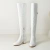 Women's High-heeled Boots Sexy European and American Style Autumn and Winter New Item Solid Color Thick Heel Plus Size Knee High Boots