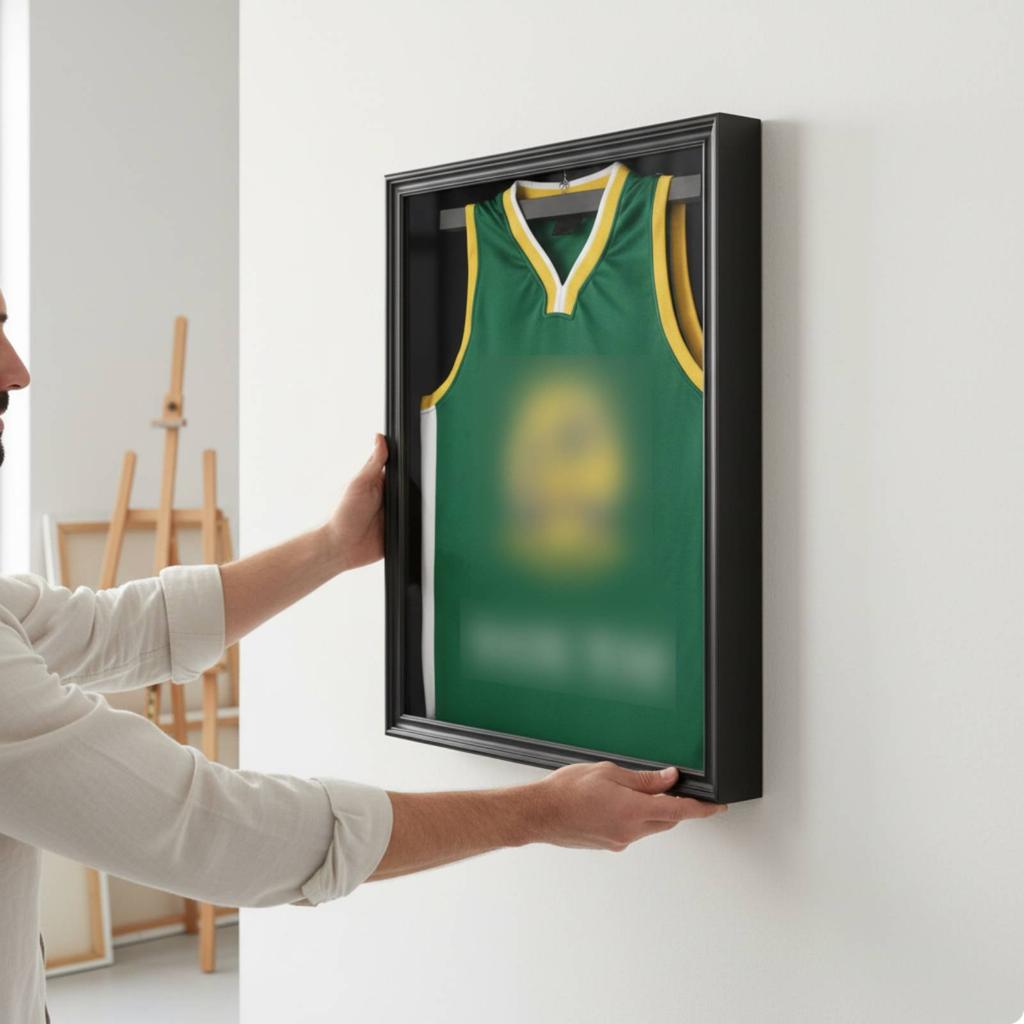 Sports Jersey Display Frame Easy to Hang Jersey Shadow Box Home Decor Dust Protection Dustproof for Collectors, Game Room