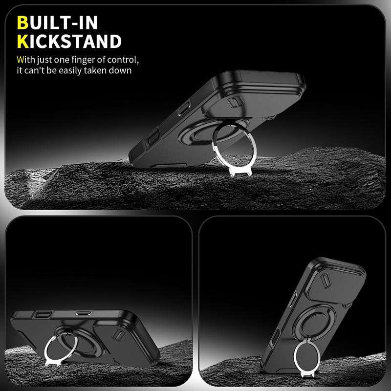 Противоударный магнитный чехол-подставка Armor для iPhone 17 Pro Max, защитный чехол для камеры iPhone 17 Air.