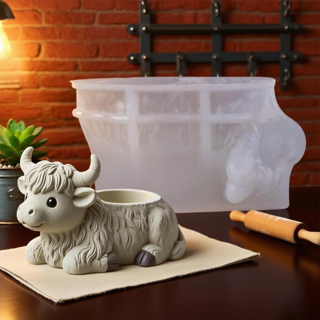 Формы для коров Силиконовая форма для украшений в виде коров для дома 3D милое украшение лежачая форма для школы газона Рождества сада фермерского дома