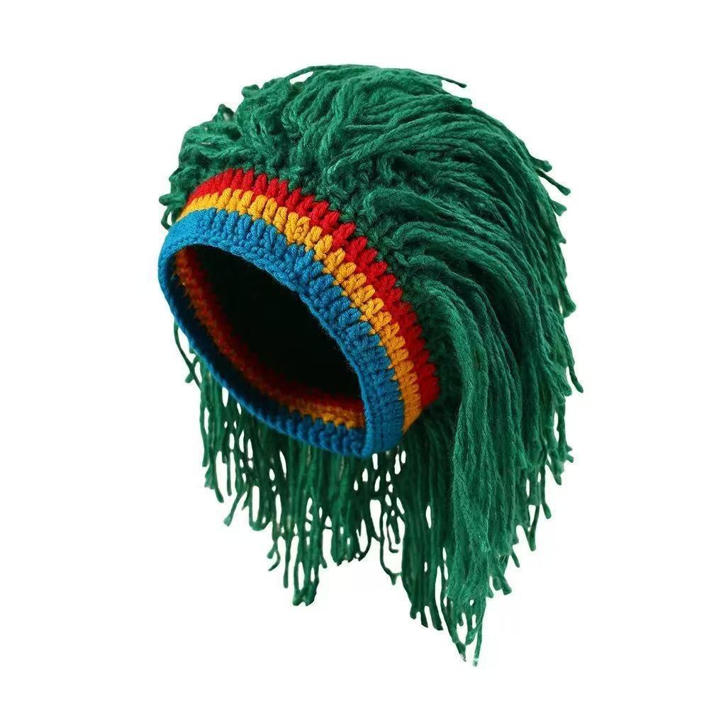 Fiber Jamaican Knitted Beanies Wig Braid Hat Men Wig Reggae Dreadlocks Wig Africa Roots Wig