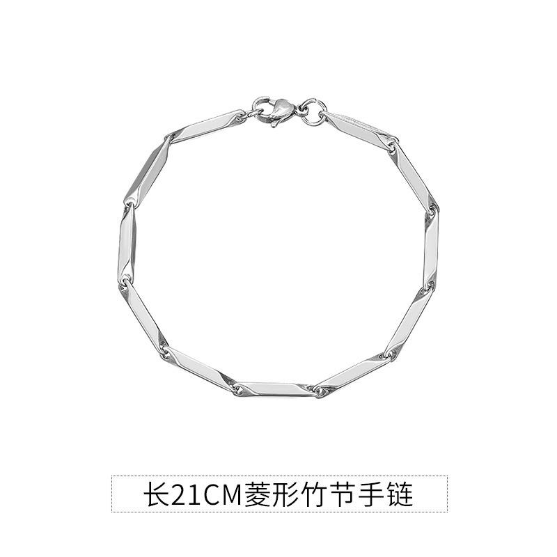 Titanium steel bamboo-shaped diamond necklace for men, trendy and versatile collarbone chain for women, simple and unique, high-end niche jewelry