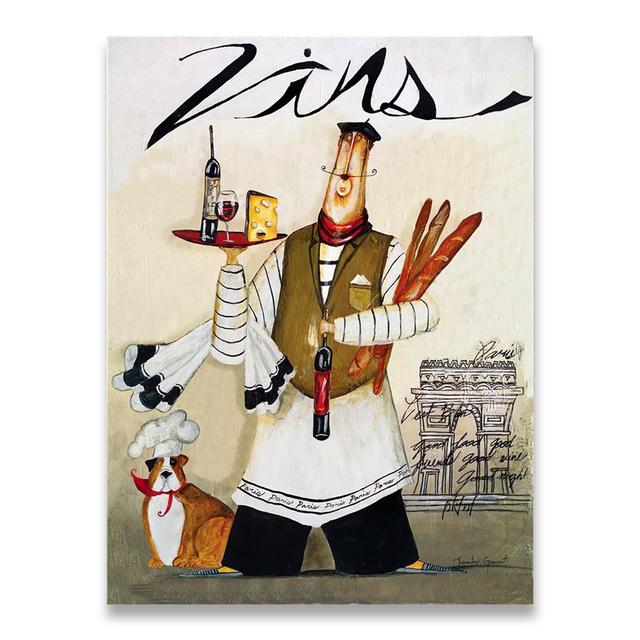 Cartoon Funny Restaurant Decor Fat Bakery Cook Poster Kitchen Wall Art Print Picture Canvas Painting Home Coffee Shop Decor