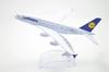 Династия Тан 16 см Lufthansa Airbus A380 Модель самолета из сплава Игрушка 1/400