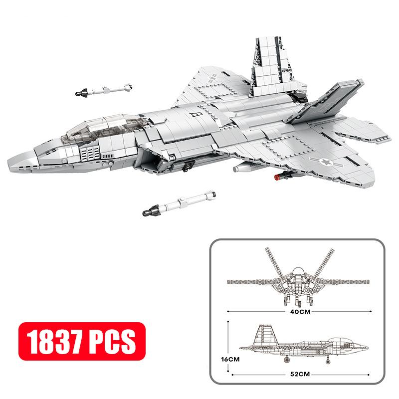 MOC Военная Серия Прыгающие Реактивные Самолеты F14 F16 F18 F22 F35 Строительные Блоки Самолеты Модель Военного Истребителя Кирпичики Игрушки Для Детей Подарки Мальчику