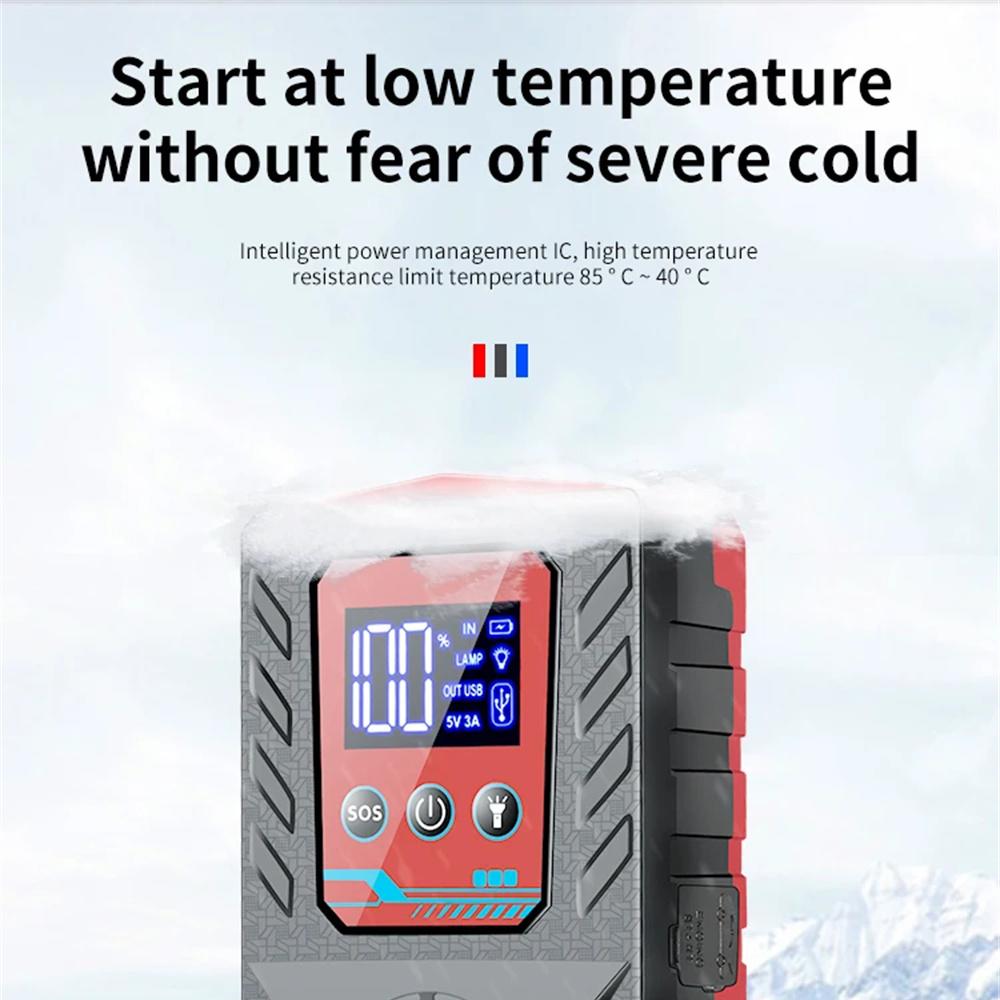 Портативный пусковой блок 12 В, мощный автомобильный аварийный пусковой источник питания для дизельного бензинового автомобиля