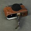 For Fujifilm X Half Camera Case Buffalo Texture Leather Protective Cover with Battery Opening