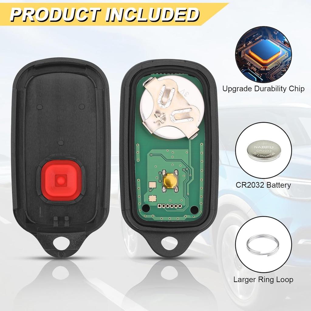 Key Fob Replacement for 1999-2009 Toyota 4Runner/ 2001-2007 Sequoia Car Keyless Entry Remote Control,HYQ12BBX HYQ12BAN,4 Buttons