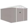 Metal Garden Shed 8.84 M² - 277 X 319 X 202 Cm - URANUS - Anchoring Kit Included, 2 Sliding Doors - Taupe