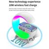 4-in-1 Wireless Speaker Charger Bedside Light with Music Sync APP Remote Control G-shaped LED Speaker Lamp