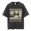 Rock Band Radiohead The Bends Винтажная стираная футболка Унисекс Женская мода Хип-хоп футболки Повседневные футболки Уличная одежда