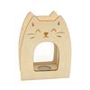 Money Box - Cat - Natural Wood - Customizable - 11 X 5 X 14 Cm