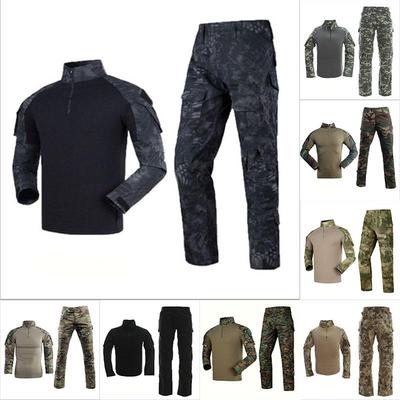 Военная армейская форма, тактическое снаряжение, боевая рубашка + брюки, комплект, охотничьи камуфляжные костюмы