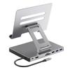 Type C Docking Station Aluminum Alloy USB C Docking Station Laptop Stand USB3.0 PD RJ45 USB Hub Adapter Dock for Laptop Tablet