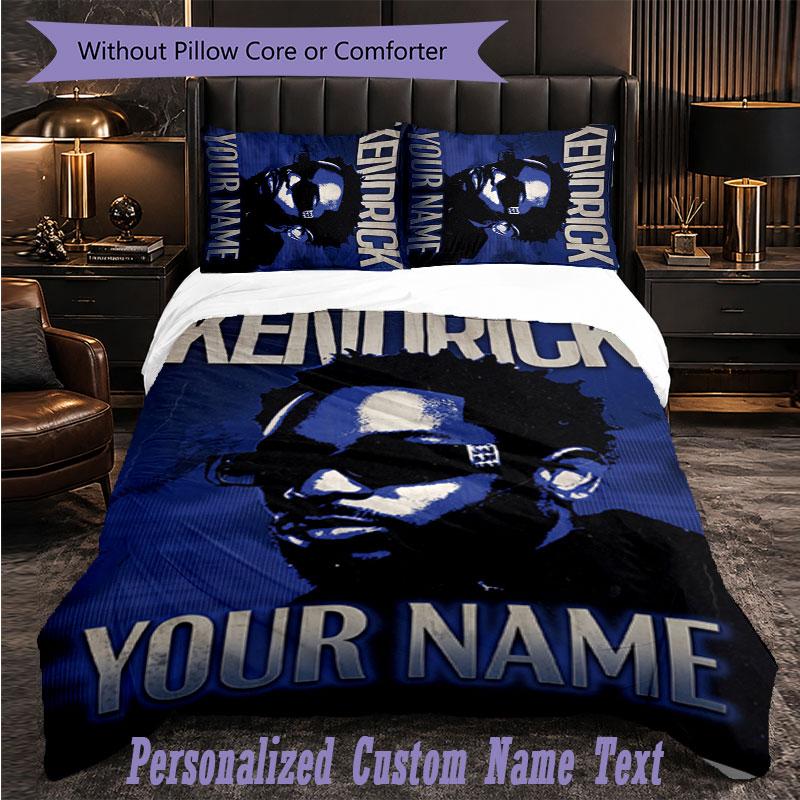 Personalized 3Pcs Bedding SetKendrick Lamar Custom Text Duvet Cover Pillowcase Set Bedroom Gift