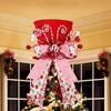 Unique Decor Christmas Tree Topper Christmas Celebration Candy Cane Accents Cute Bow Ribbons Easy Assembly Design