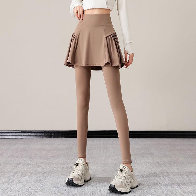 Женский костюм для йоги и пилатеса премиум-класса: Куртка, Юбка, Брюки для Осени/Зимы 2024 Фитнес и Бег