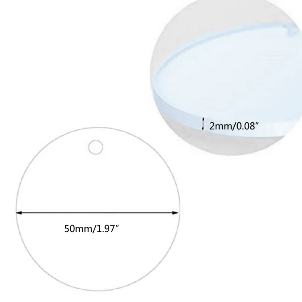 2 Inch Acrylic Blank Keychain Acrylic Clear Circle Discs Circles Keychain Blanks Discs Keyrings